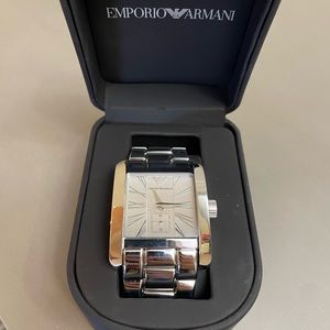Emporio Armani square face mens stainless watch